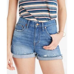 MADEWELL Womens Shorts The SLIM BOYJEAN Denim Cutoff Jeans Medium Wash Size 30